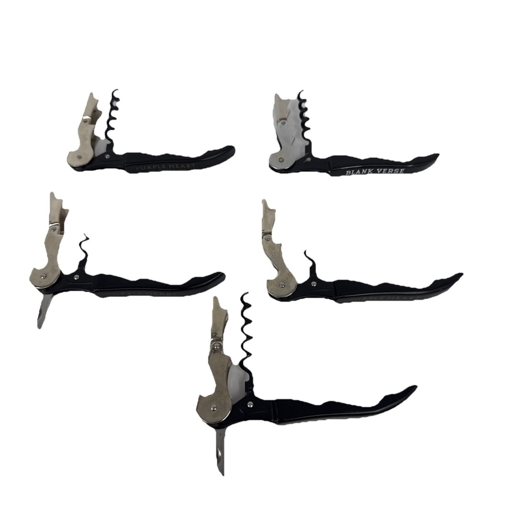 Lot of 5 Wine Bottle 2 Step Opener Corkscrews with Foil Cutter